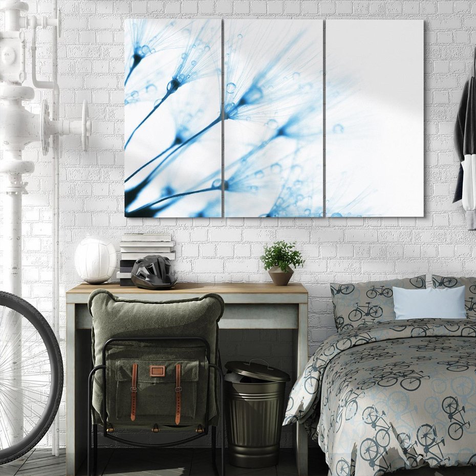 Obraz na płótnie 120x80 - Kwiat w kroplach wody - kwiat, krople