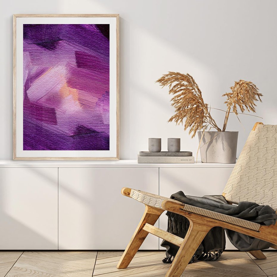 Plakat w ramie 50x70 - Abstrakcyjna gra kolorów - abstrakcja, akwarela - rama drewno