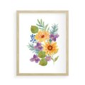 Plakat w ramie 40x50 - Kwiatowe Inspiracje - akwarelowe polne kwiaty, minimalistyczny plakat - rama drewno