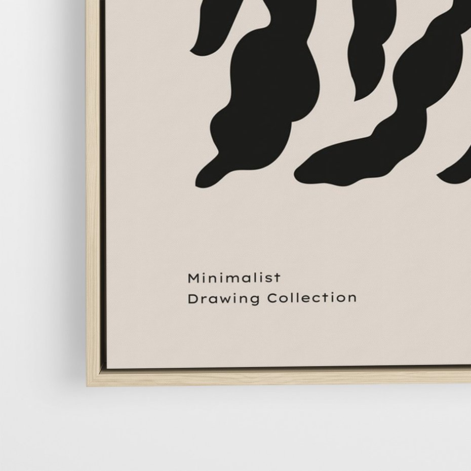 Obraz w ramie 70x100 - Księga Odbić - abstrakcyjne liśćie, roślinne motywy - rama drewno