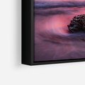 Obraz w ramie 50x50 - Zaklęty Zachód - magiczny zachód słońca, fioletowe - rama czarna
