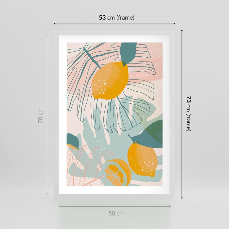 Plakat w ramie 50x70 - Świeżość Natury - plakat, nowoczesna grafika - rama biała