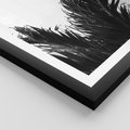 Plakat w ramie 50x70 - Tropikalna Uroda w Czerni i Bieli - fotografia czarno biała, liście palmy - rama czarna