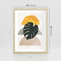 Plakat w ramie 30x40 - Monstera i Boho Elementy - grafika, boho klimat - rama drewno