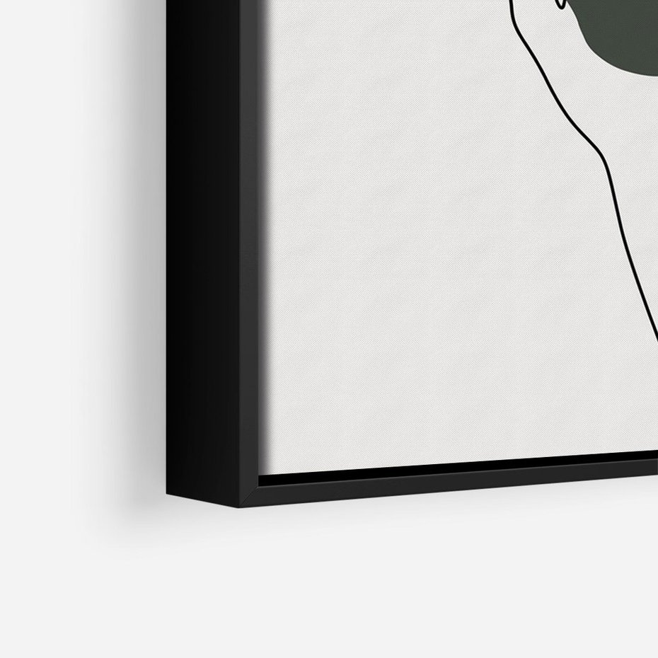 Obraz w ramie 70x100 - Bezczasowe Echo - szkic jedną linią, one line - rama czarna