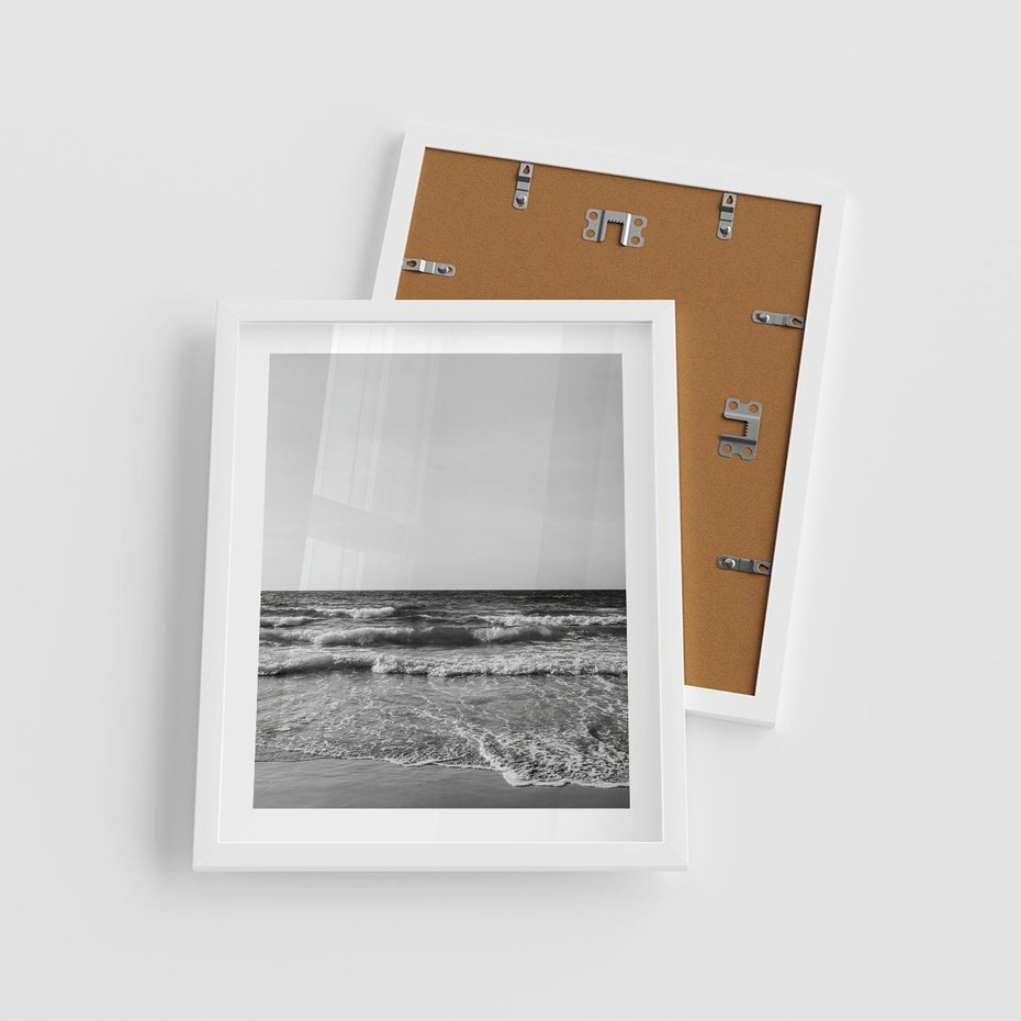 Plakat w ramie 40x50 - Słuchaj Śpiewu Fal - morze, fale - rama biała