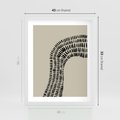 Plakat w ramie 40x50 - Migotliwa Innowacyjna Ekspresja - boho plakat, czarne kropki kreski - rama biała