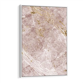 Obraz w ramie 80x120 - Wyjątkowa Stylizacja - marmur, złoto - rama biała