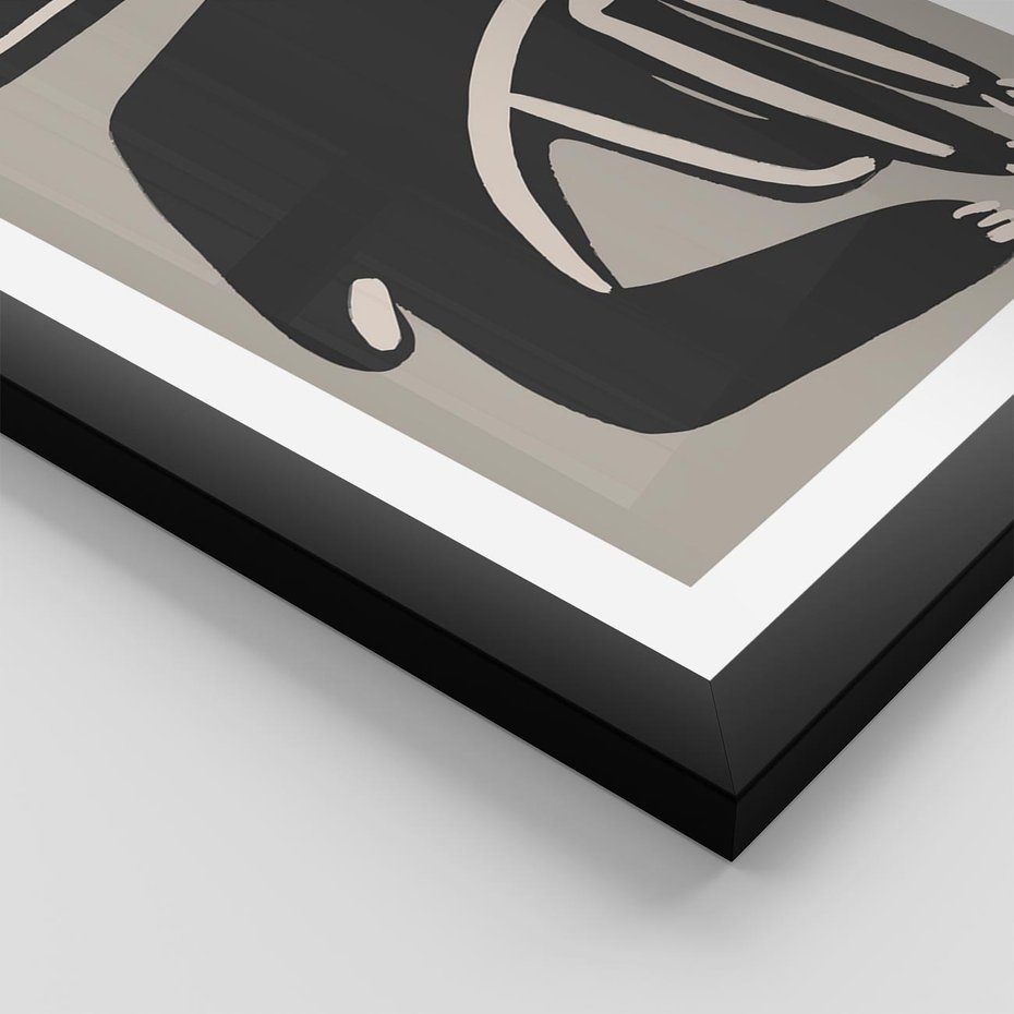 Plakat w ramie 40x50 - Konturujące Struktury - skandynawska sztuka, królik - rama czarna