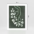 Plakat bez ramy 30x40 - Rozkwitające Zielone Gałęzie - abstrakcyjne delikatne zielone linie, podobne do gałęzi kwiatów