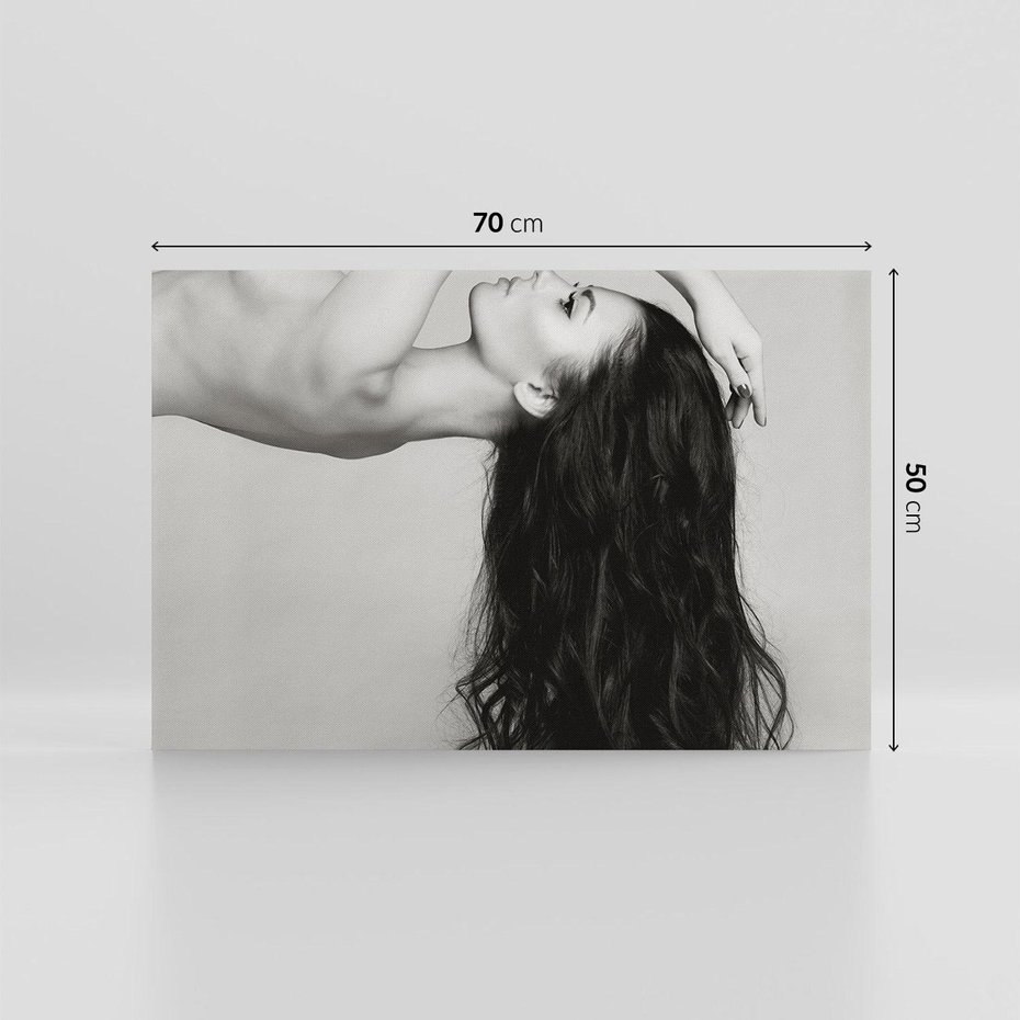 Obraz na płótnie 70x50 - Piękno włosów kobiety w ruchu - włosy, piękno