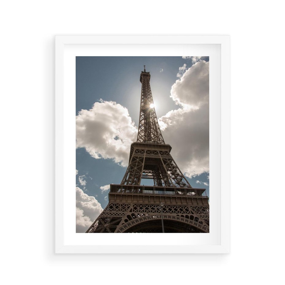 Plakat w ramie 40x50 - Magia Wieży Eiffla - wieża, Eiffla - rama biała