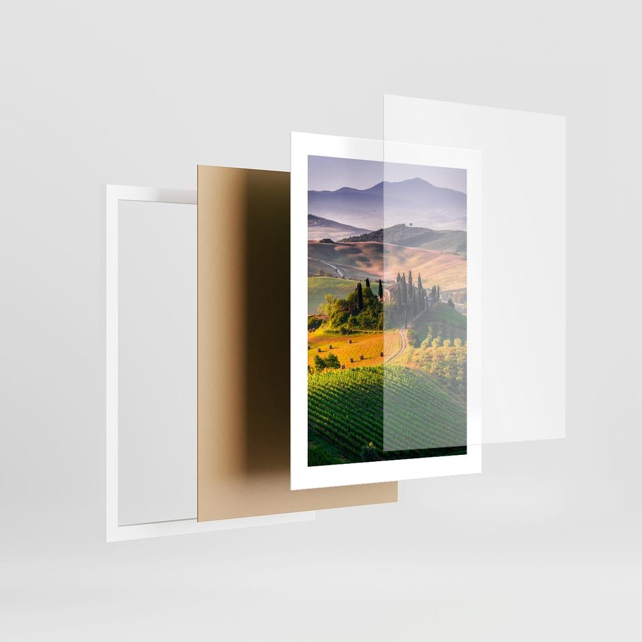 Plakat w ramie 30x40 - Pejzaż w perspektywie - pejzaż, perspektywa - rama biała