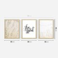 Zestaw obrazy w ramie 30x40 galeria - Wolność, minimalizm, typografia - rama drewno