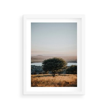 Plakat w ramie 30x40 - Siła Natury - drzewo, pejzaż - rama biała