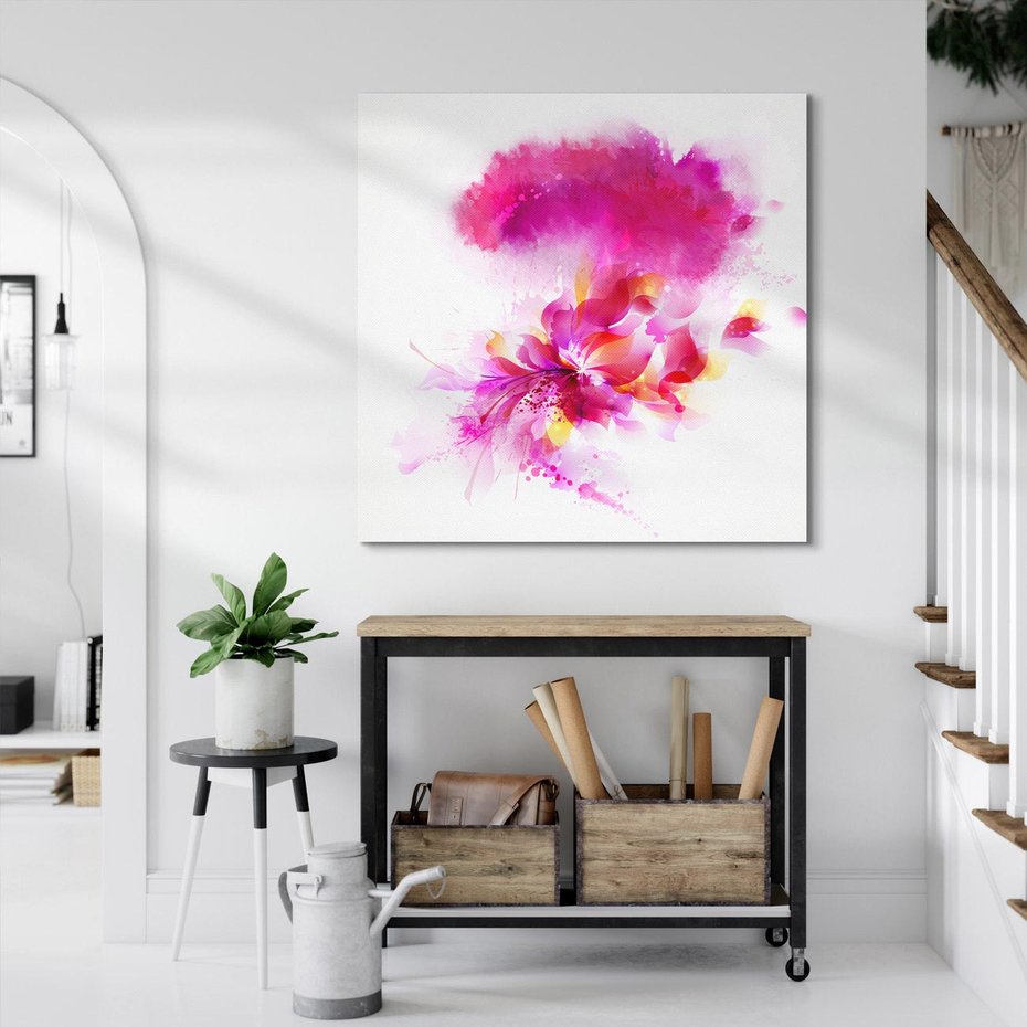 Obraz na płótnie 40x40 - Kwiaty abstrakcji - abstrakcja, kwiaty