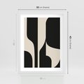 Plakat w ramie 30x40 - Abstrakcyjne Linie - boho plakat, rycina - rama biała