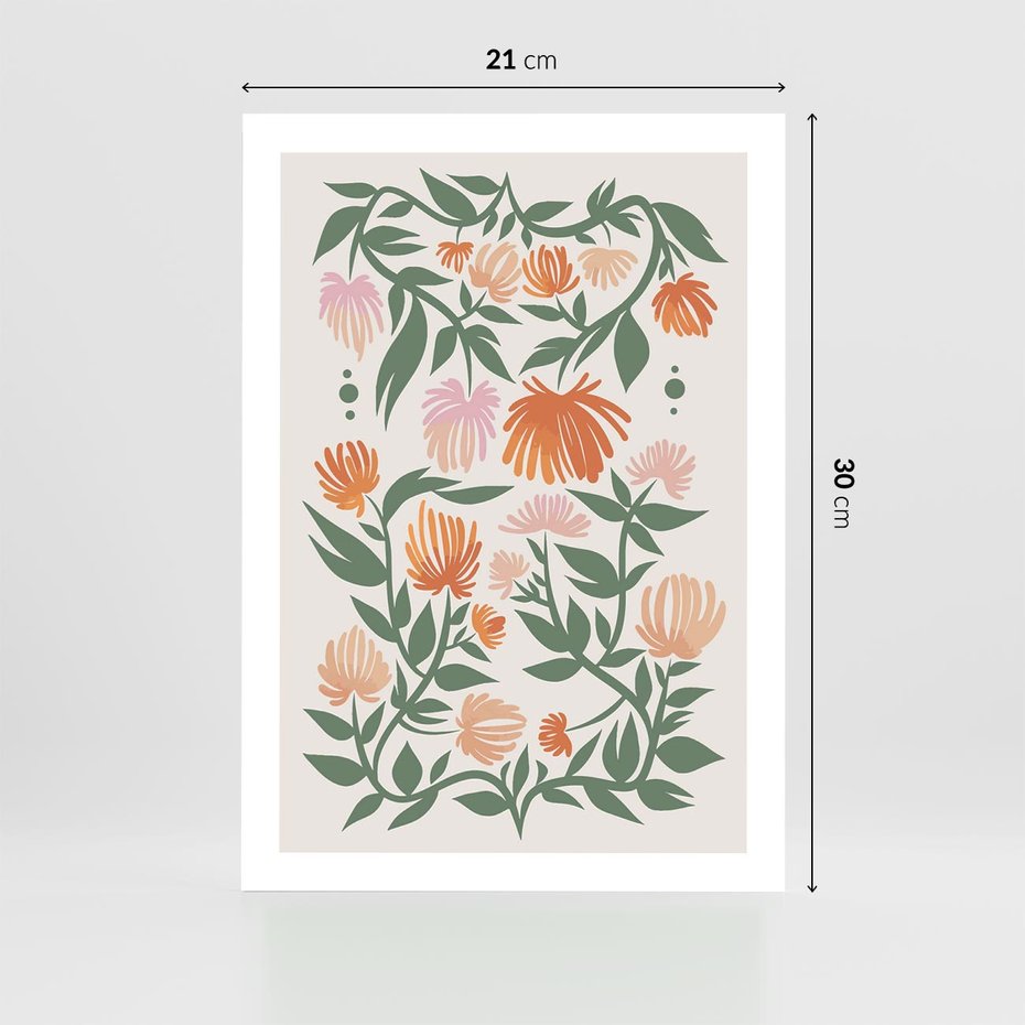 Plakat bez ramy 21x30 - Kwiatowe Odbicia - kwiaty polne, plakat