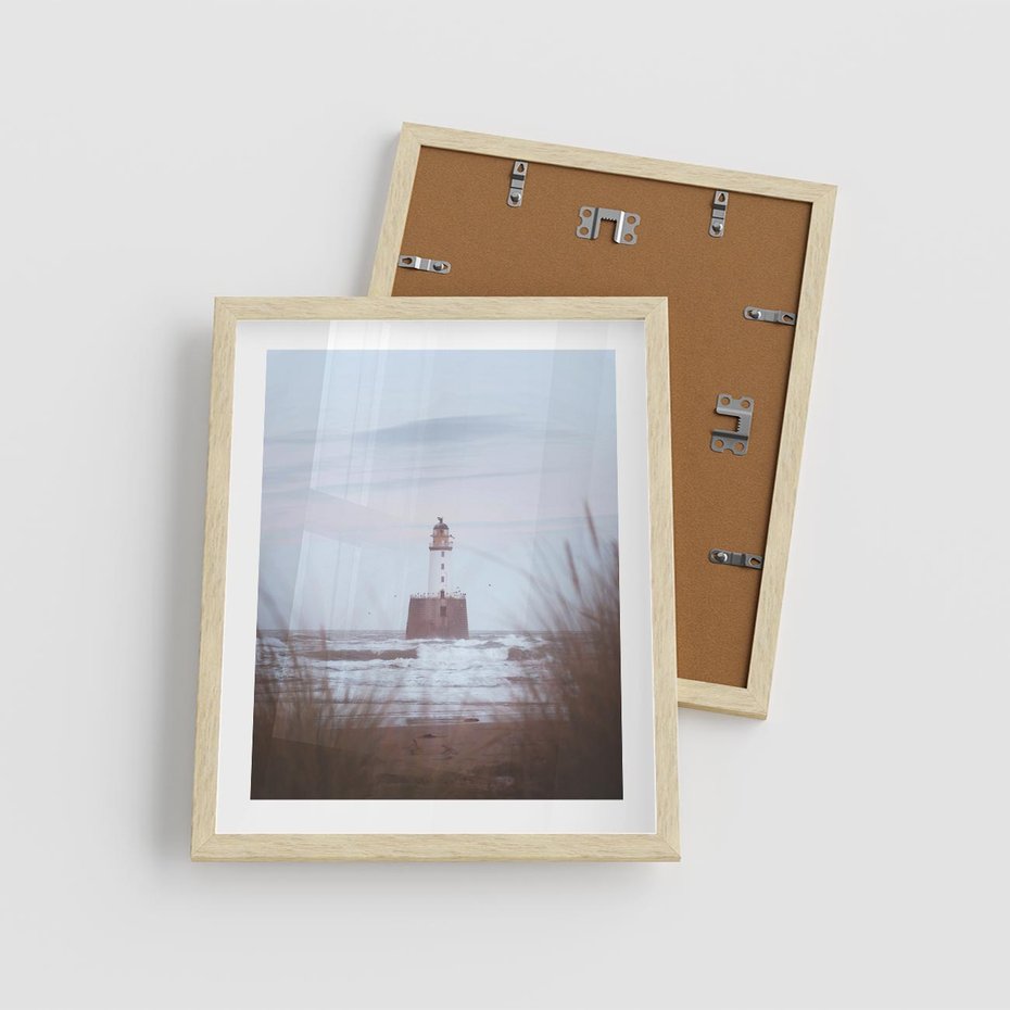Plakat w ramie 40x50 - Magiczna Aura - latarnia, mgła - rama drewno