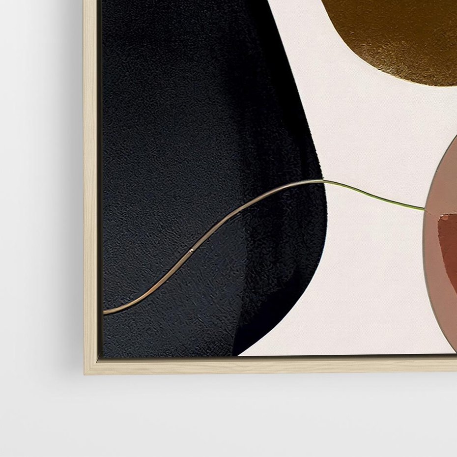 Obraz w ramie 50x50 - Wibracje uczuć i emocji - nieregularne plamy, czarny - rama drewno