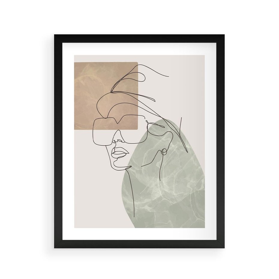 Plakat w ramie 40x50 - Geometria i Szkic - nowoczesny obraz, grafika - rama czarna