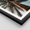 Plakat w ramie 30x40 - Rajskie Inspiracje: Palma na Niebie - palma, na tle nieba - rama czarna