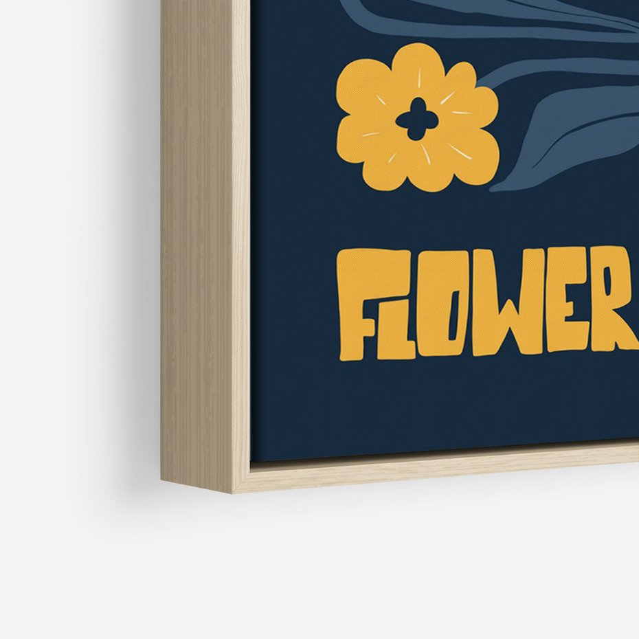 Obraz w ramie 70x100 - Impulsy Rozkwitu - plakat, granatowe tło - rama drewno