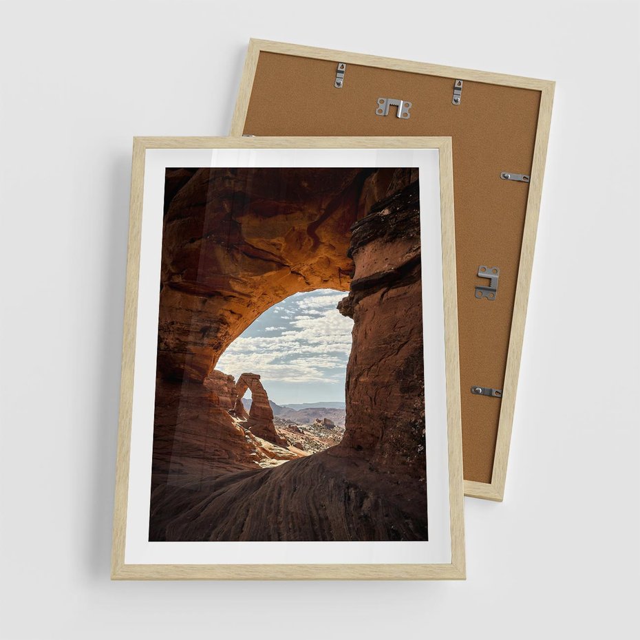 Plakat w ramie 50x70 - Magia pustynnego kanionu - pustynia, kanion - rama drewno