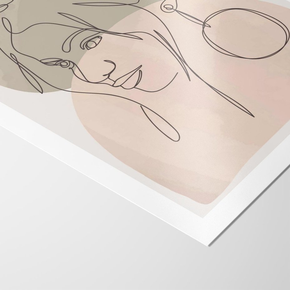 Plakat bez ramy 50x70 - Kobieta w Linii: Akwarelowa Harmonia - kobieta one line, grafika