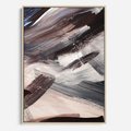 Obraz w ramie 50x70 - Eksploracja Dramaturgii - abstrakcyjny chaos, chatyczne maźnięcia pędzla - rama drewno