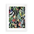 Plakat w ramie 50x70 - Taniec Plam i Kształtów - abstrakcyjny akwarelowy obraz, plamy - rama biała