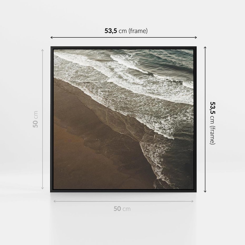 Obraz w ramie 50x50 - Spokój nad plażą - plaża, morze - rama czarna