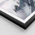 Plakat w ramie 40x50 - Czystość Natury - ośnieżone szczyty górskie, pejzaż - rama czarna