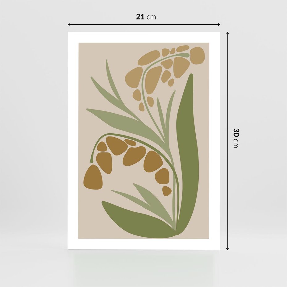 Plakat bez ramy 21x30 - Minimalizm z Roślinami - nowoczesny plakat, roślinność