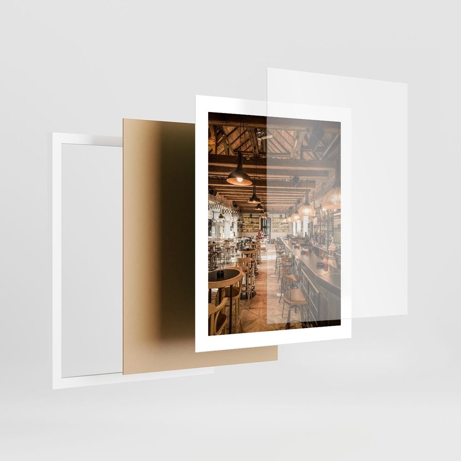 Plakat w ramie 40x50 - Smak i styl - restauracja, architektura - rama biała