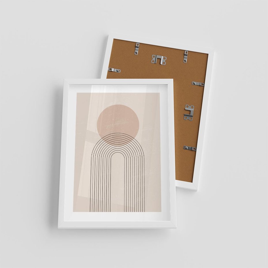 Plakat w ramie 30x40 - Konturem Zdefiniowane - boho plakat, minimalizm - rama biała