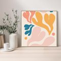 Obraz w ramie 80x80 - Granice Inspiracji - abstrakcyjne dziwne formy, nowoczesny plakat - rama drewno