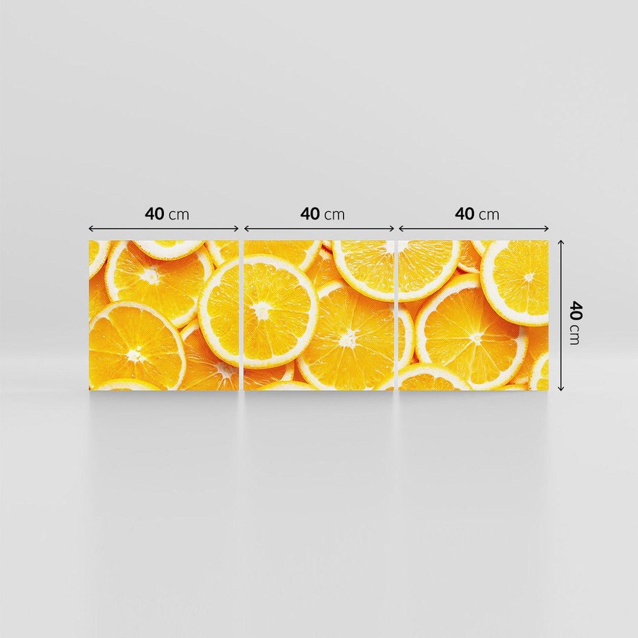 Obraz na płótnie 120x40 - Wyrazista moc pomarańczy - pomarańcze, owoce