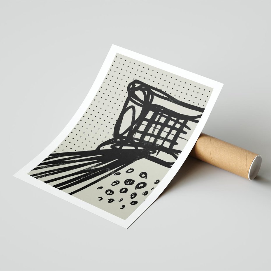 Plakat bez ramy 30x40 - Złudne Kontemplacje - abstrakcyjna mroczna kompozycja, nieregularne