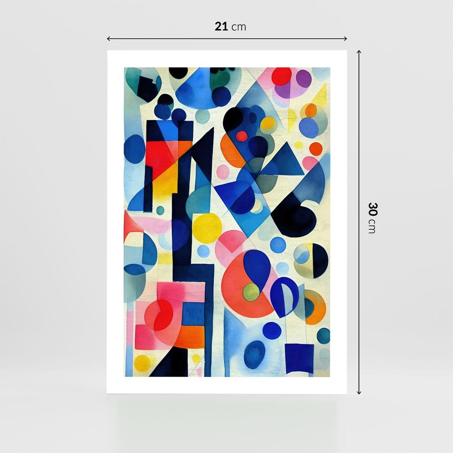 Plakat bez ramy 21x30 - Księga Akwarelowych Przeniknięć - abstrakcyjny obraz, różne kolorowe kształty