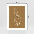Plakat bez ramy 30x40 - Splecione Dłonie - szkic, minimalizm