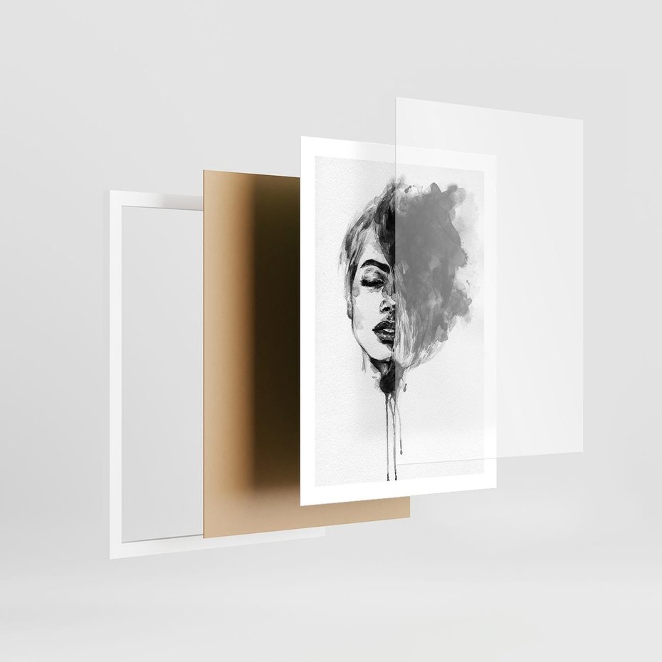 Plakat w ramie 50x70 - Kobieta w akwareli - kobieta, akwarela - rama biała