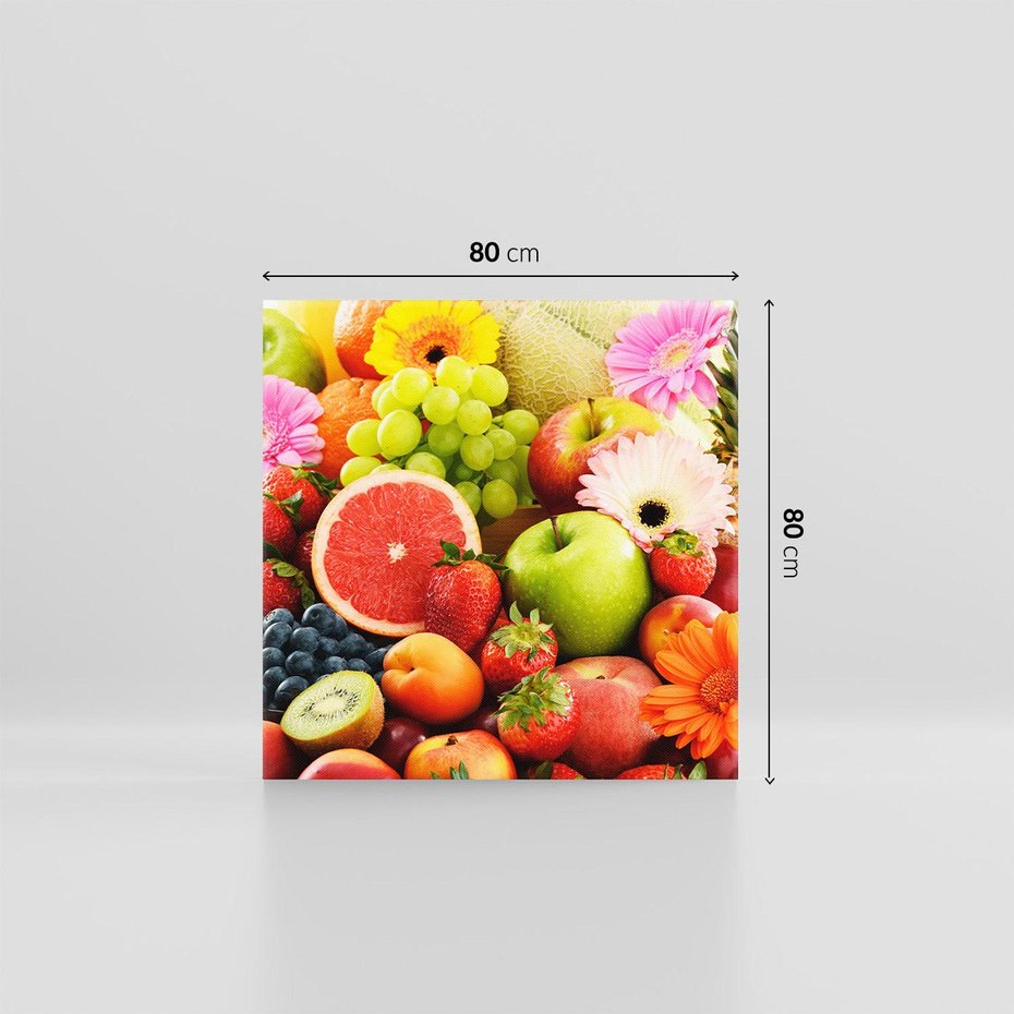 Obraz na płótnie 80x80 - Smakowite owocowe zbiory - owoce, winogrona