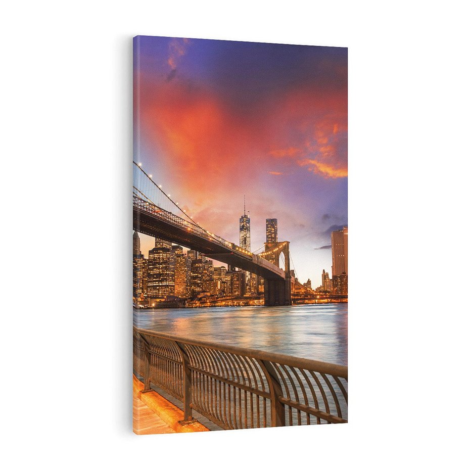 Obraz na płótnie 50x70 - Magia zachodu słońca nad mostem - zachód, słońca