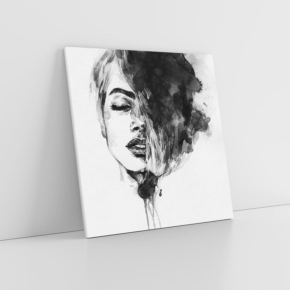 Obraz na płótnie 60x60 - Kobieta w akwareli - kobieta, akwarela