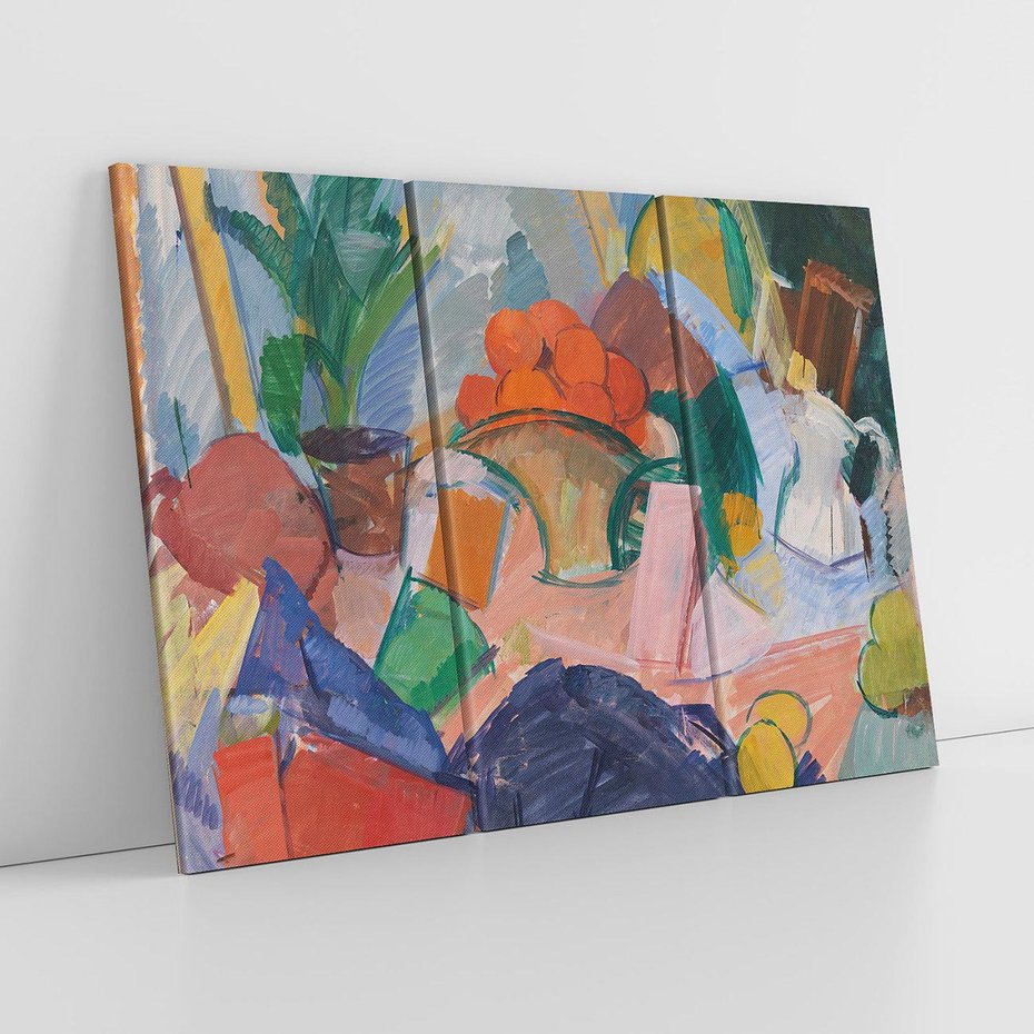 Obraz na płótnie 120x80 - "Martwa natura z pomarańczami w koszyku" Edvard Weie - Reprodukcja - reprodukcja, obraz na płótnie