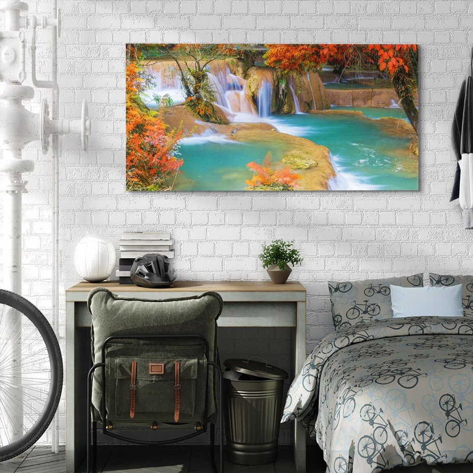 Obraz na płótnie 100x50 - Urok laotańskiego wodospadu - Laos, Azja