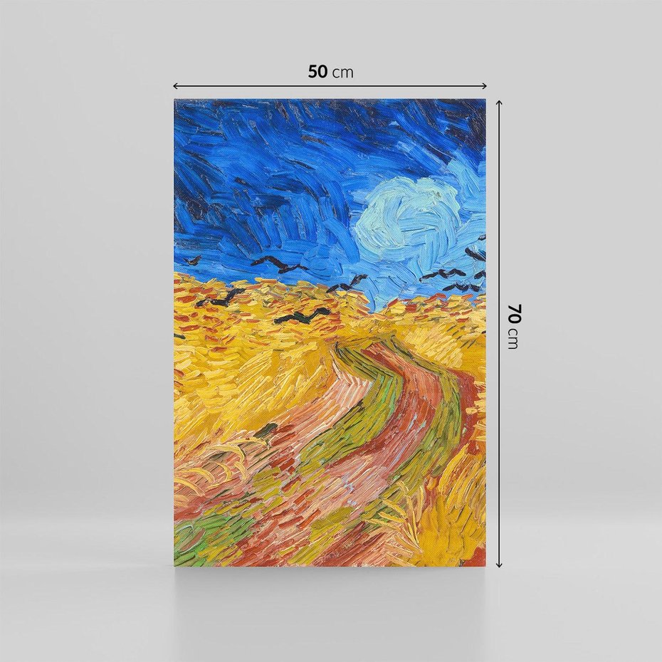 Obraz na płótnie 50x70 - "Wheatfield with Crows" (1890) Vincent van Gogh - Reprodukcja - reprodukcja, obraz na płótnie