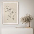 Plakat w ramie 40x50 - Bezkresny Taniec - kobieta, szkic - rama drewno