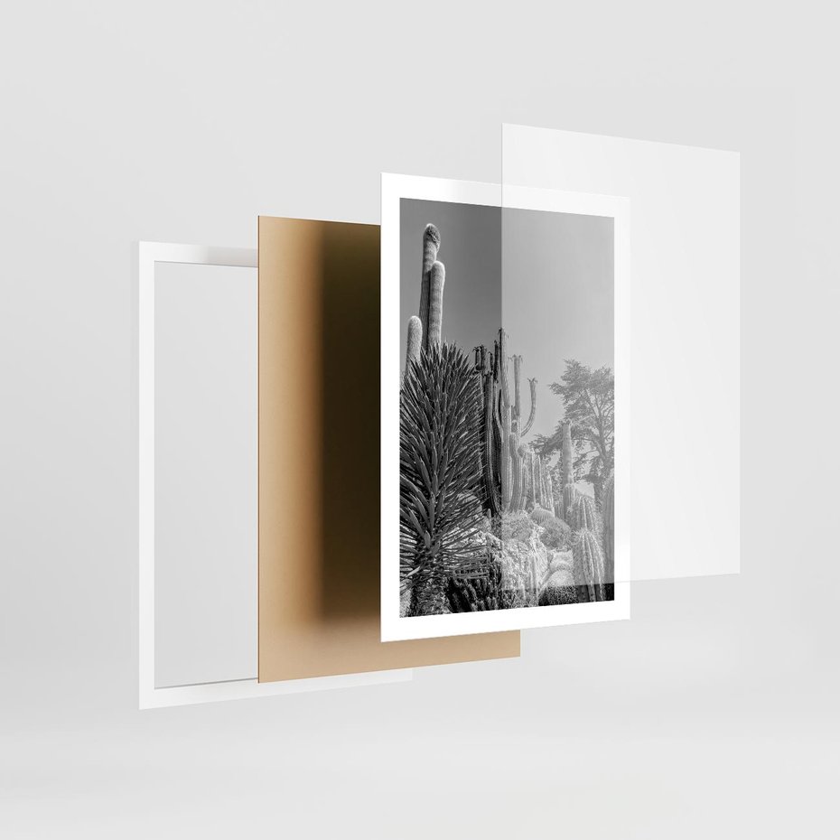 Plakat w ramie 50x70 - Pustynny Klimat - czarno białe zdjecie, pustynia - rama biała